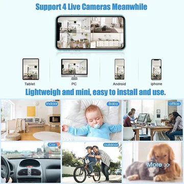 Mini Wireless Magnetic Camera with 1080P HD Video and Two-Way Audio