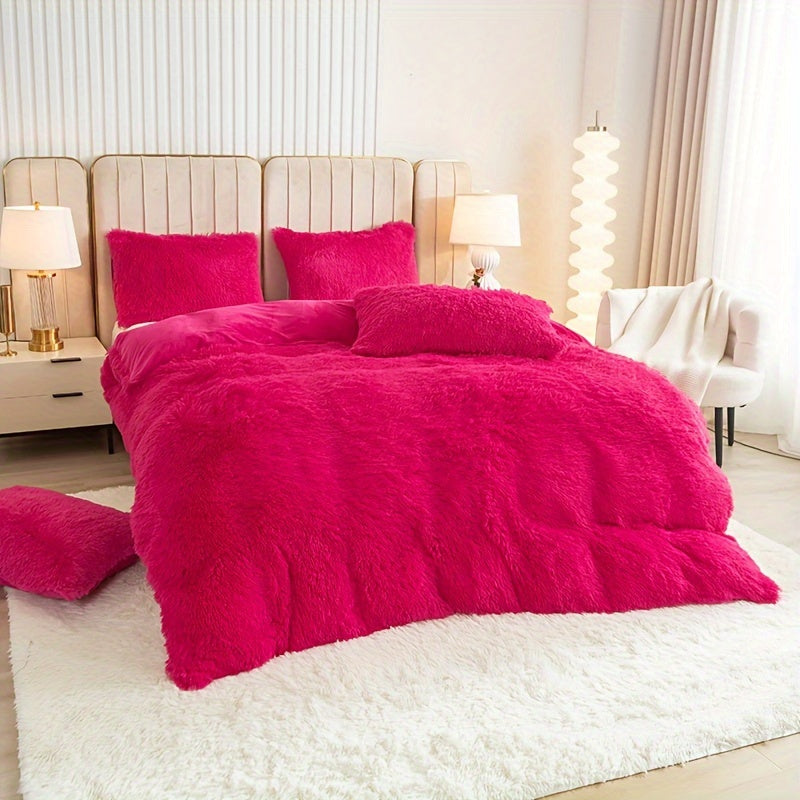 Ultra Soft Plush Duvet Cover Set with Zipper Closure