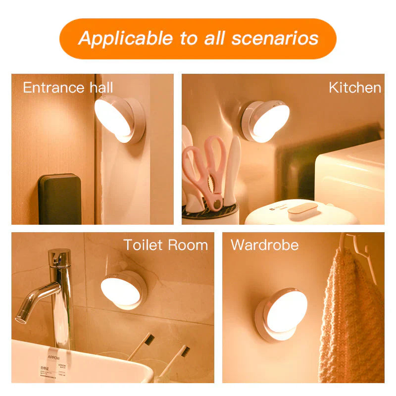 Cordless Motion Sensor Night Light with Adjustable Shade