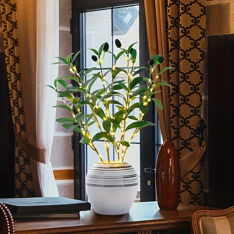 Illuminated Olive Tree LED Lamp for Modern Decor