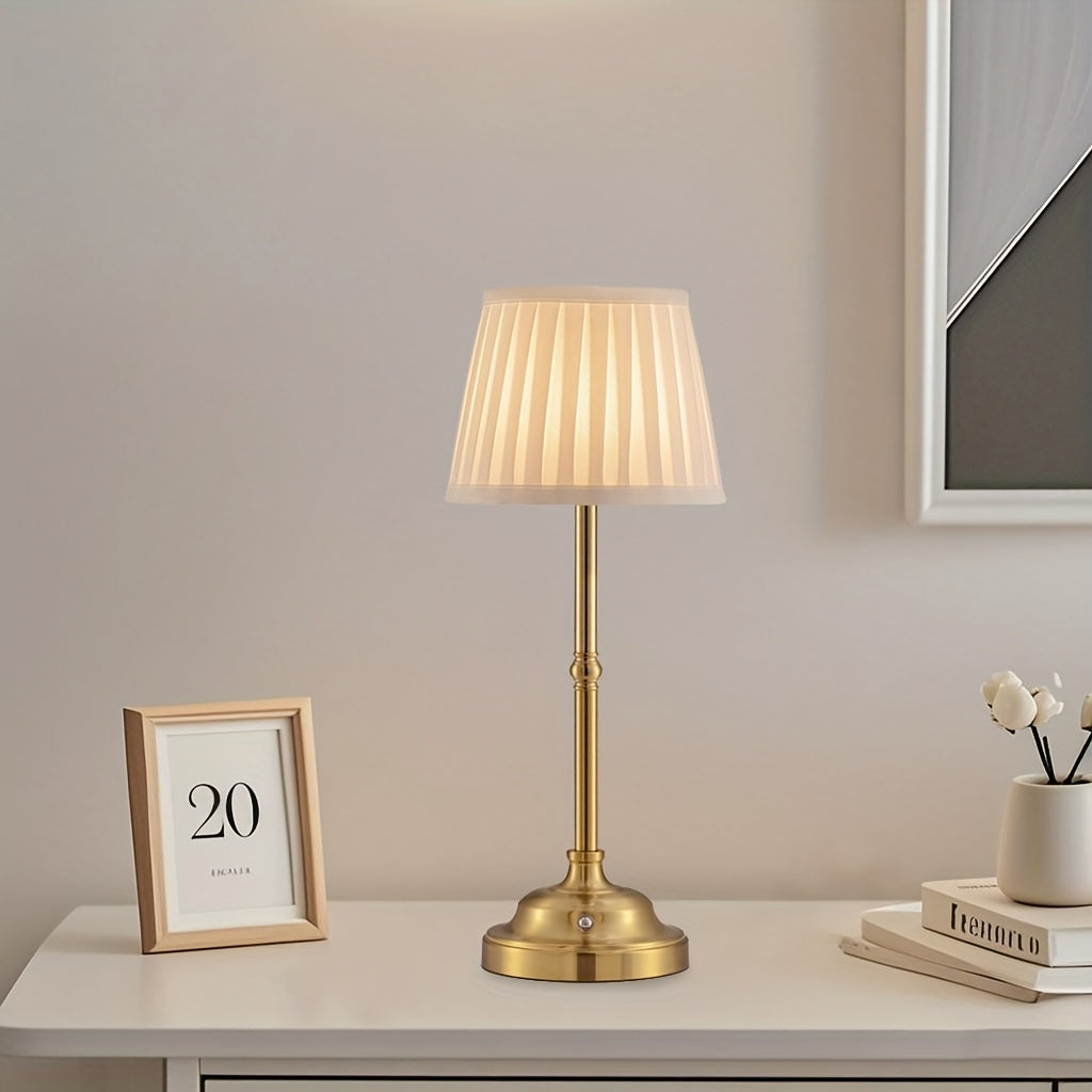 Cordless Rechargeable Brass LED Touch Table Lamp