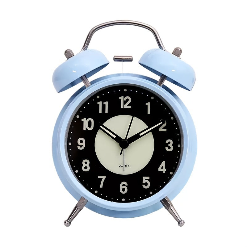 Sleek Metallic Alarm Clock with Soft Illumination