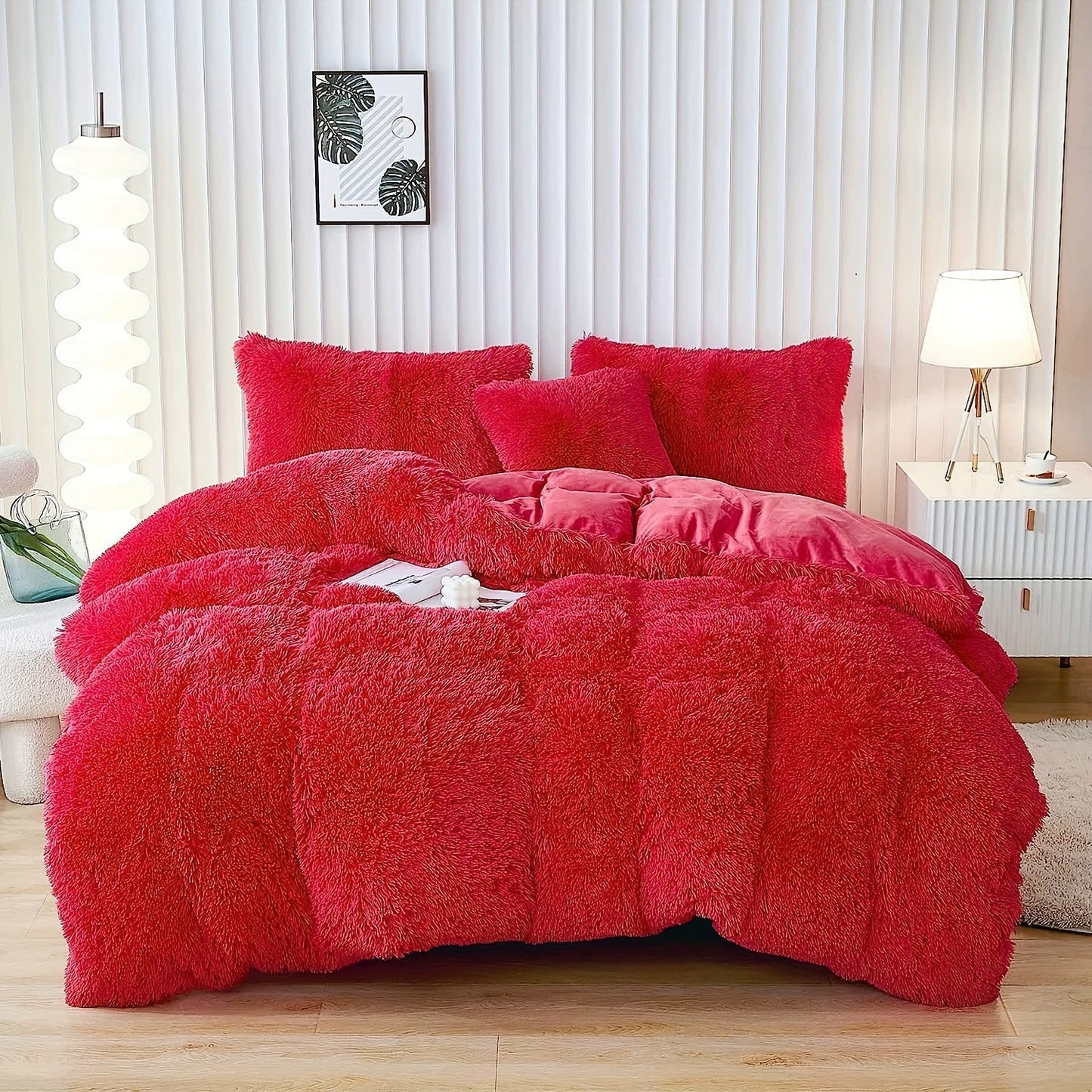 Ultra Soft Plush Duvet Cover Set with Zipper Closure