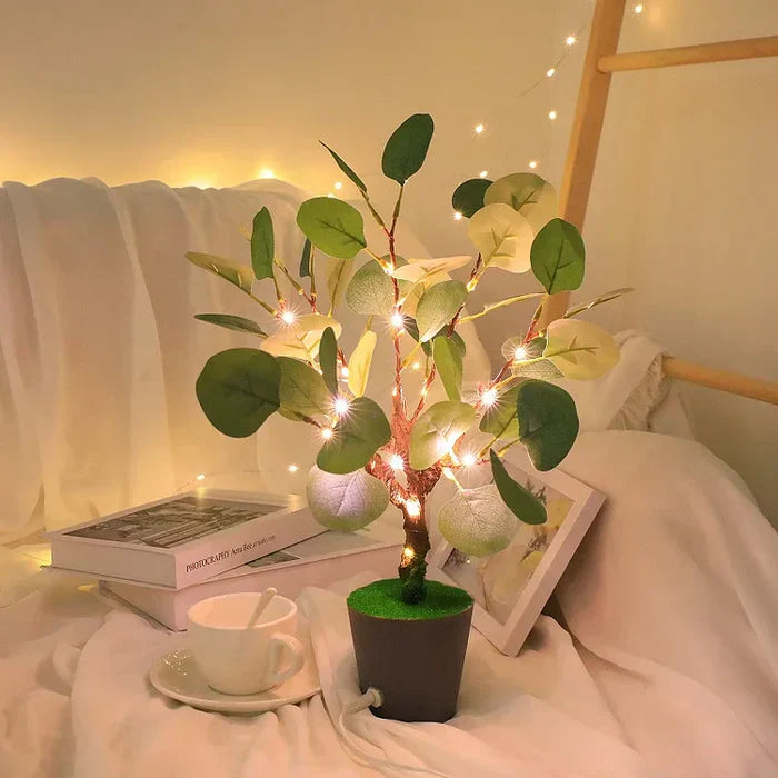 Christmas Branch LED Night Light with Decorative Pot