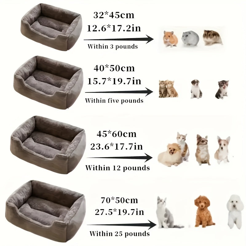 Soft Plush Pet Pillow with Raised Edges for Small Dogs and Cats