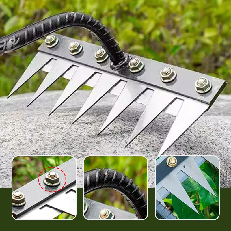 Versatile Carbon Steel Lawn Rake with Interchangeable Heads