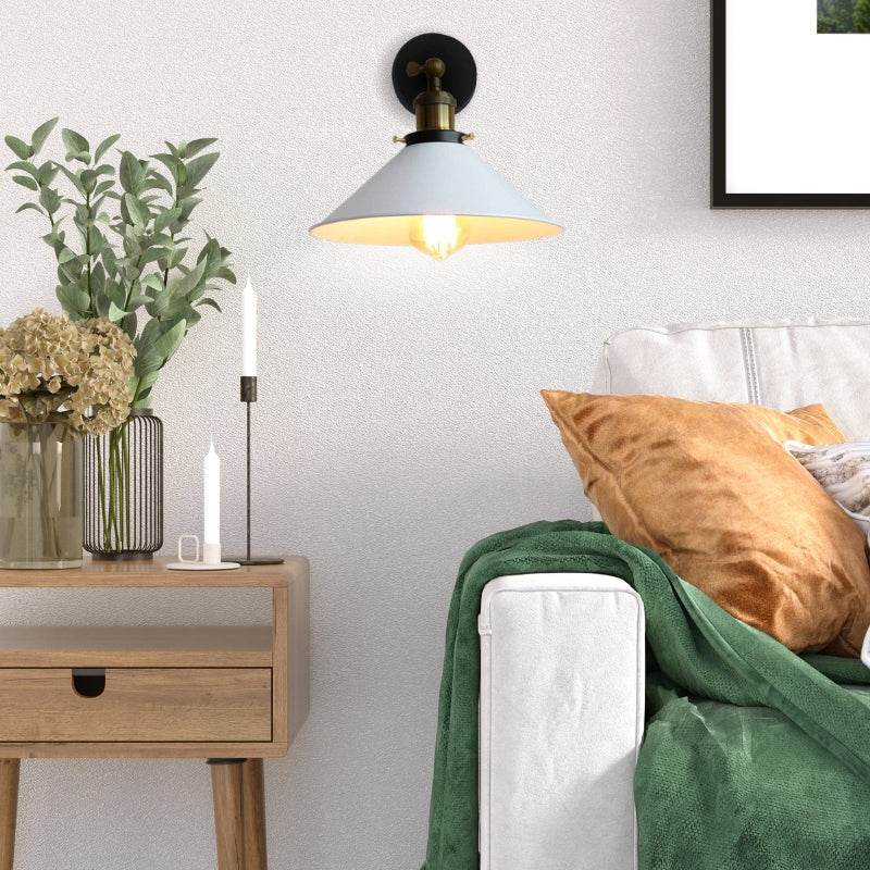 White Industrial Vintage Wall Sconce Light with Adjustable Arm