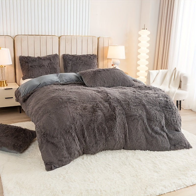Ultra Soft Plush Duvet Cover Set with Zipper Closure