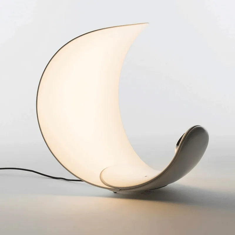 Italian Adjustable LED Desk Lamp in Crescent Moon Design