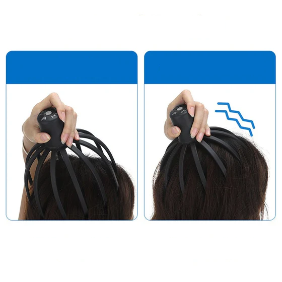 Rechargeable Octopus Head Massager with Vibration Settings