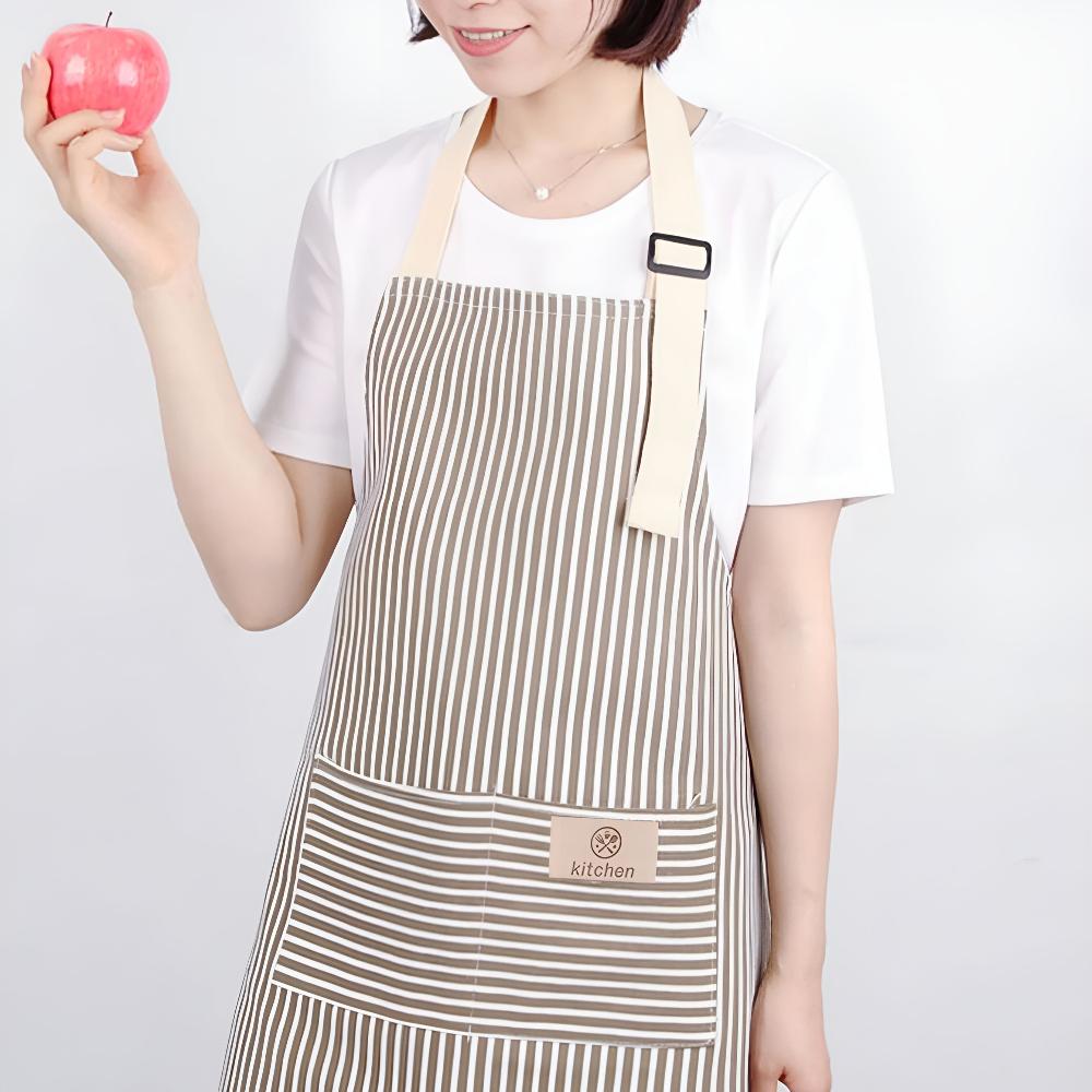 Striped Cotton-Linen Apron in Vibrant Colors