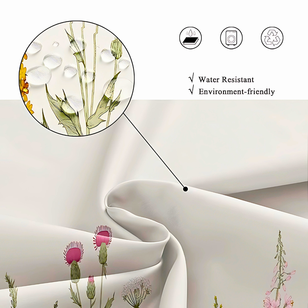Waterproof Nature-Inspired Bird & Tree Shower Curtain