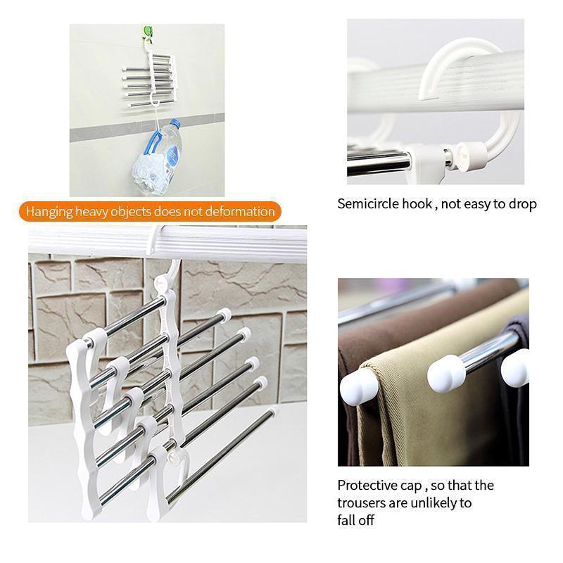 Multifunctional Stainless Steel Magic Hanger for Pants and Accessories