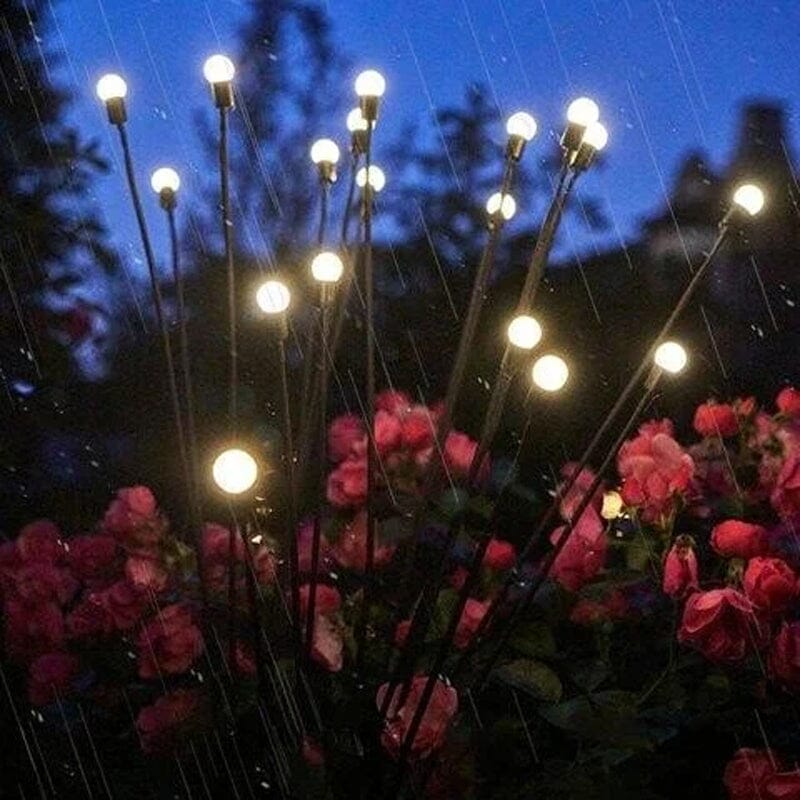 Solar-Powered Firefly Garden Light with Flexible Sway Design