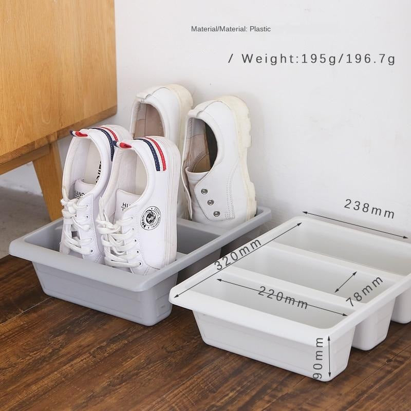 Upright Shoe Storage Organizer with Three Sections