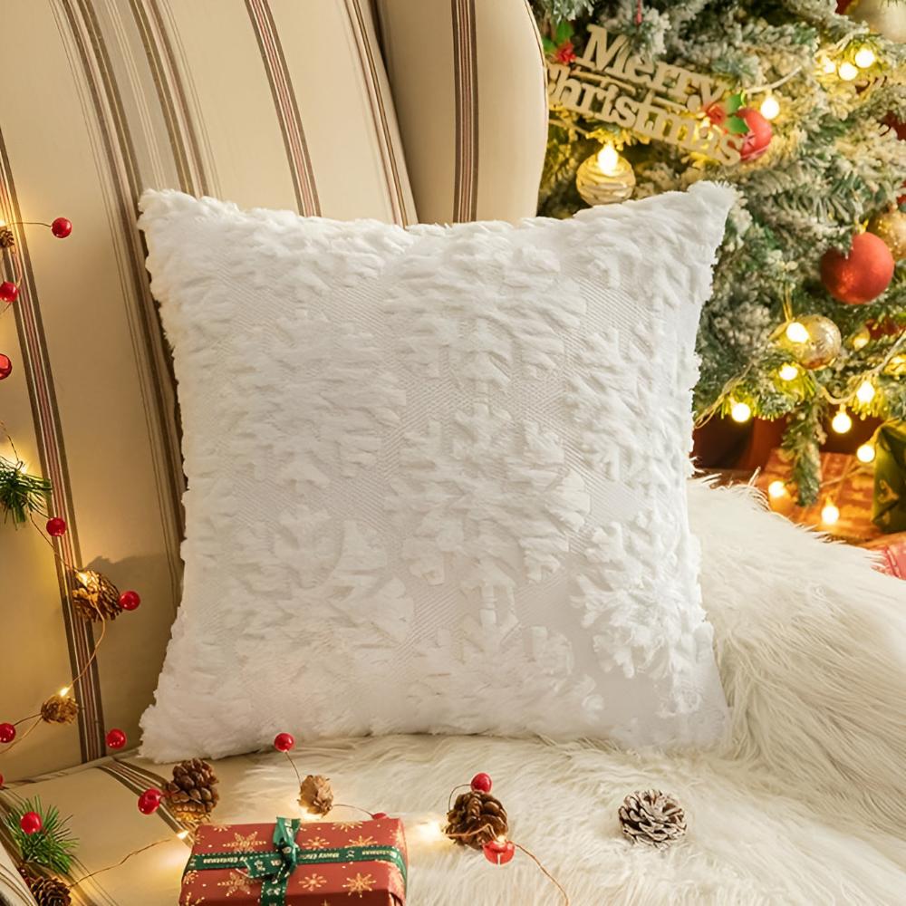 3D Snowflake Textured Cushion Covers