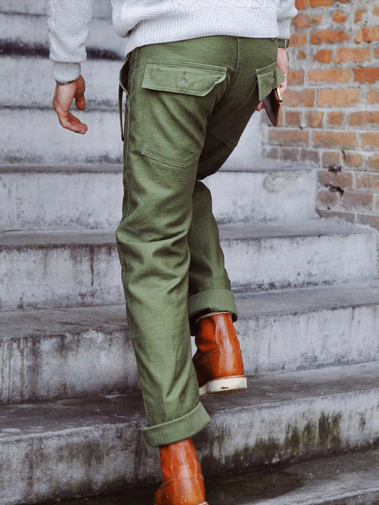 Men's Casual Straight Pants with Adjustable Waist