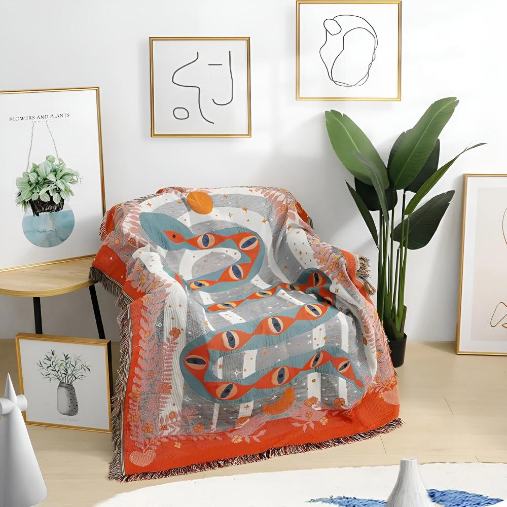 Serpent's Embrace Microfiber Blanket with Jacquard Weave