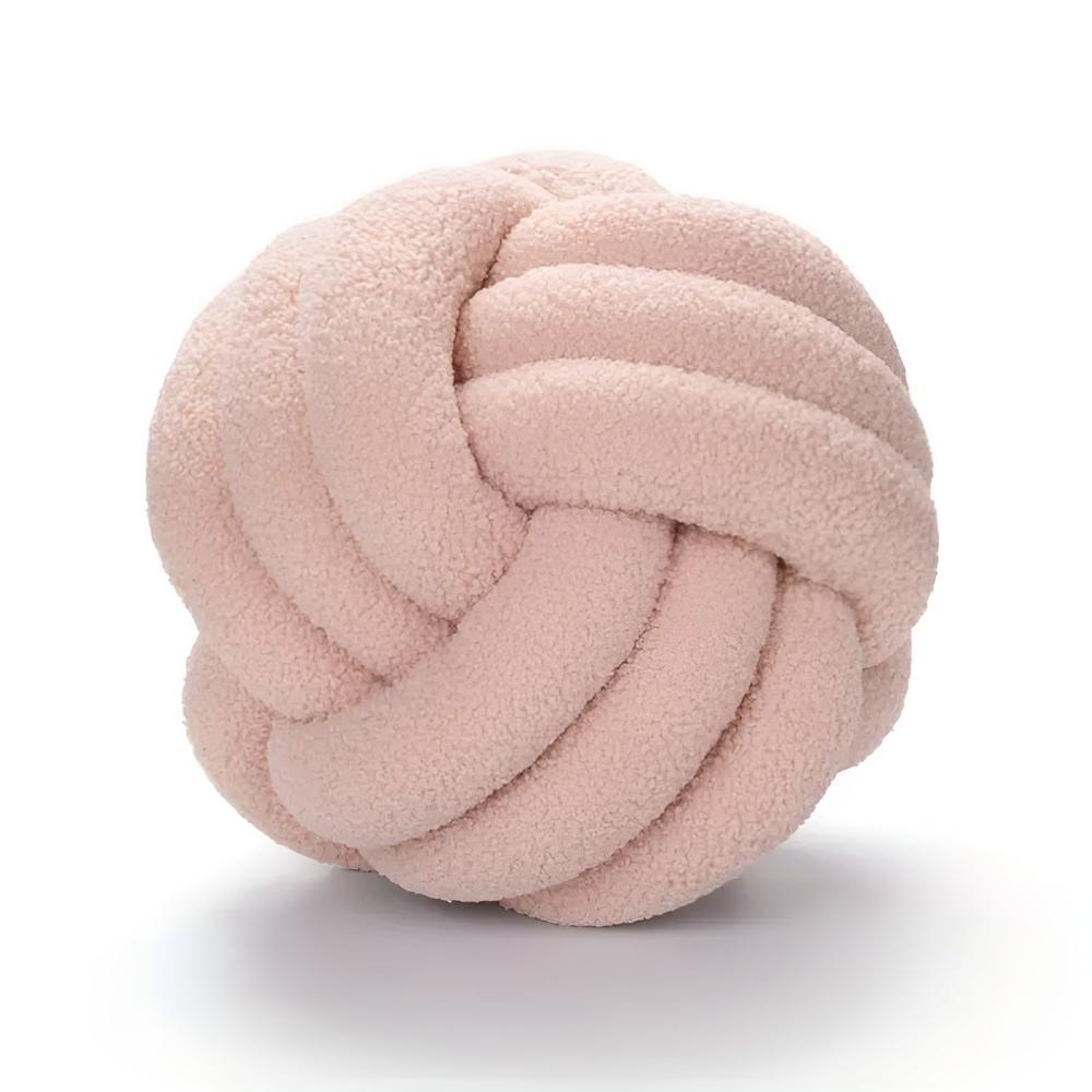 Knotted Lambswool Boucle Cushion with Flower Design