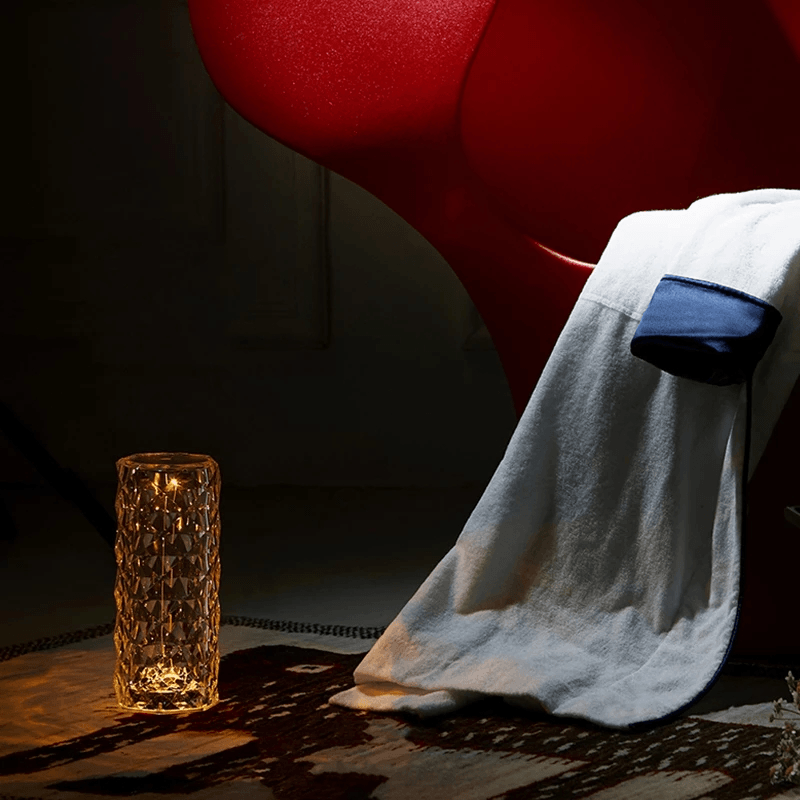 Crystal Touch Table Lamp with Rose-Shaped Silhouette