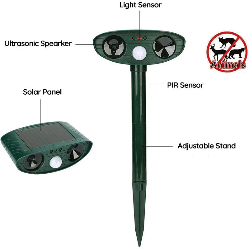 Ultrasonic Solar Armadillo Repellent Device