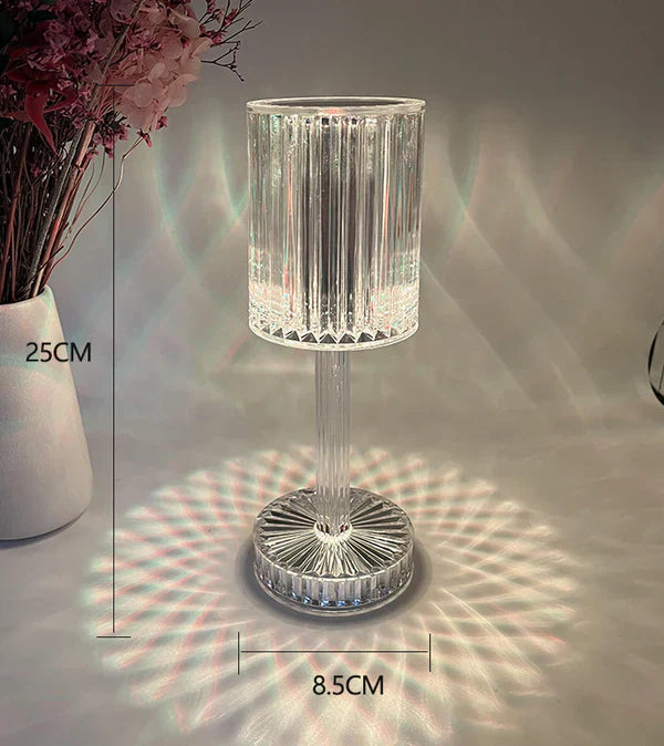 Dimmable Crystal Table Lamp with USB Charging