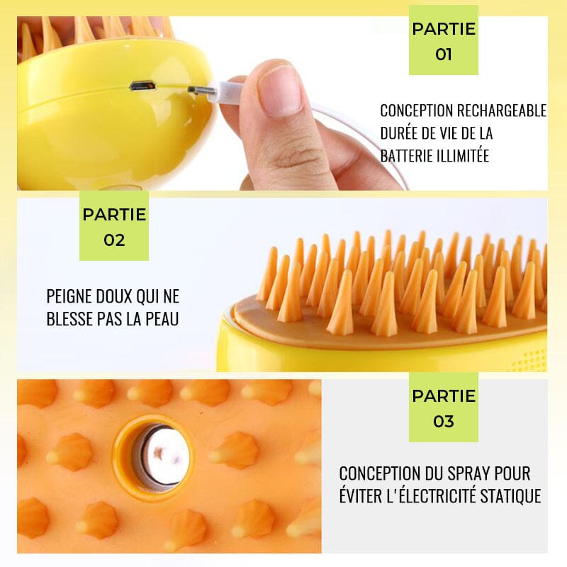 Spray Massage Comb for Pets with Deodorizing Mist