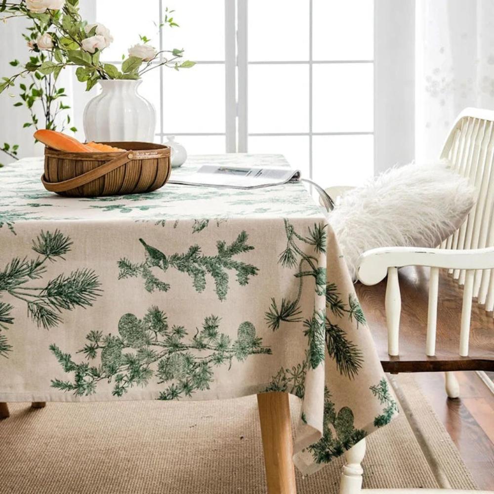 Rustic Pine Grove Cotton Dining Cloth