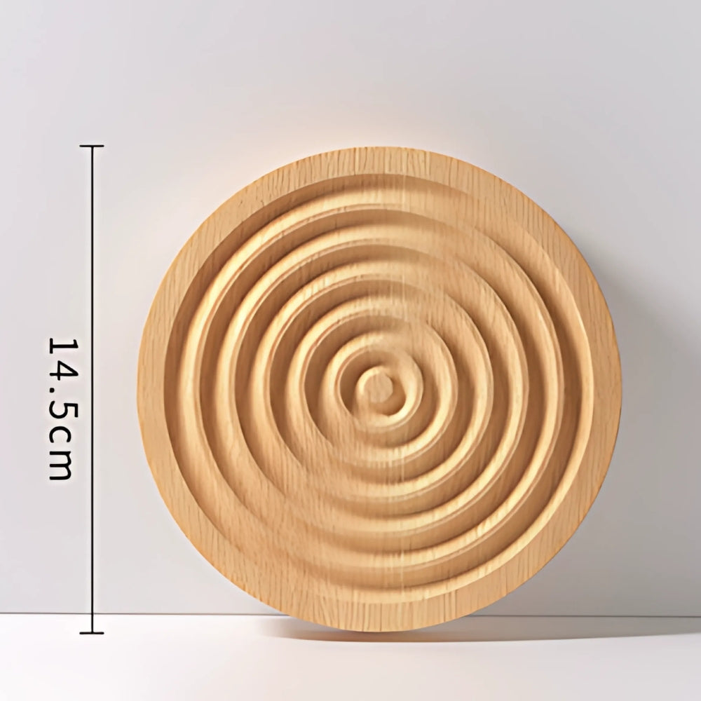 Rippled Wooden Serving Tray with Polished Finish
