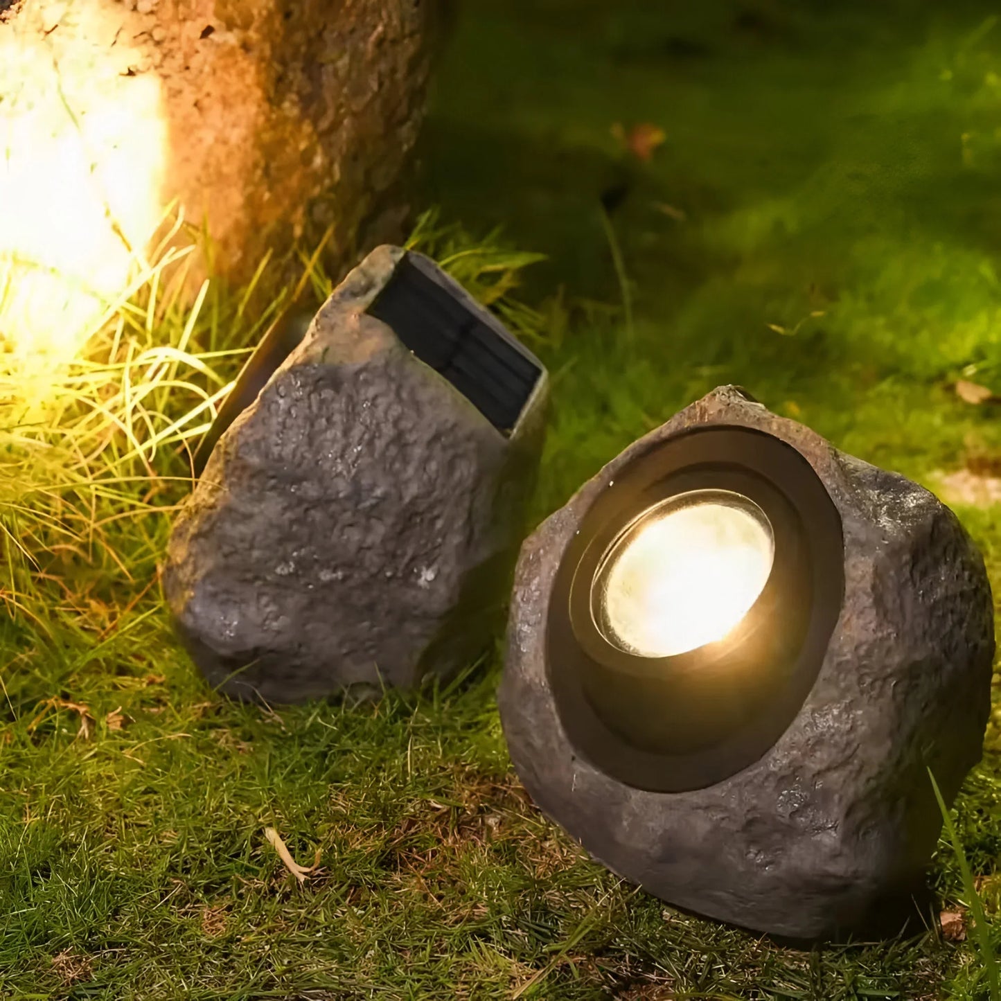 Solar Stone Garden Light with Weatherproof Design