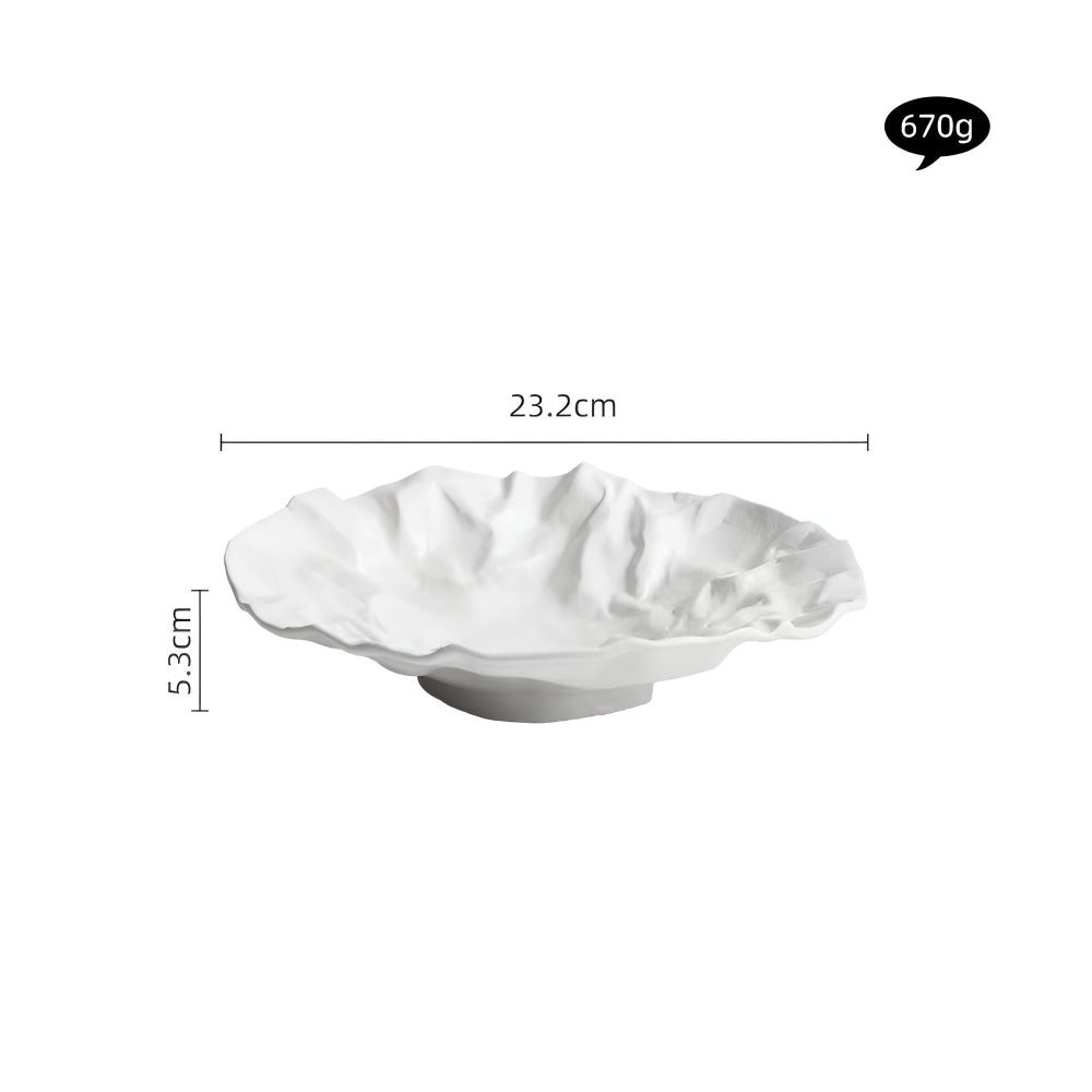 Wrinkled Paper Design Ceramic Plate