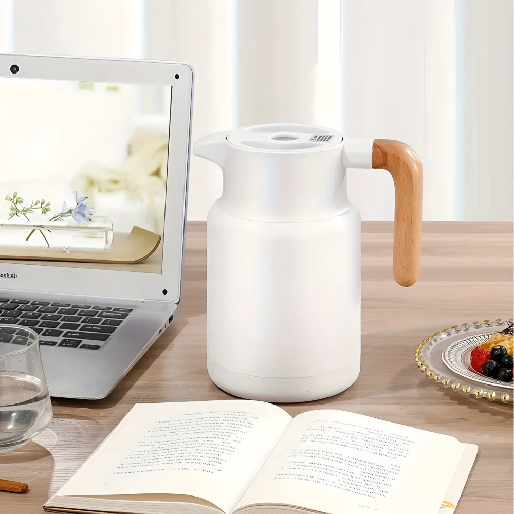 Premium Insulated Wooden Handle Carafe 1.3L