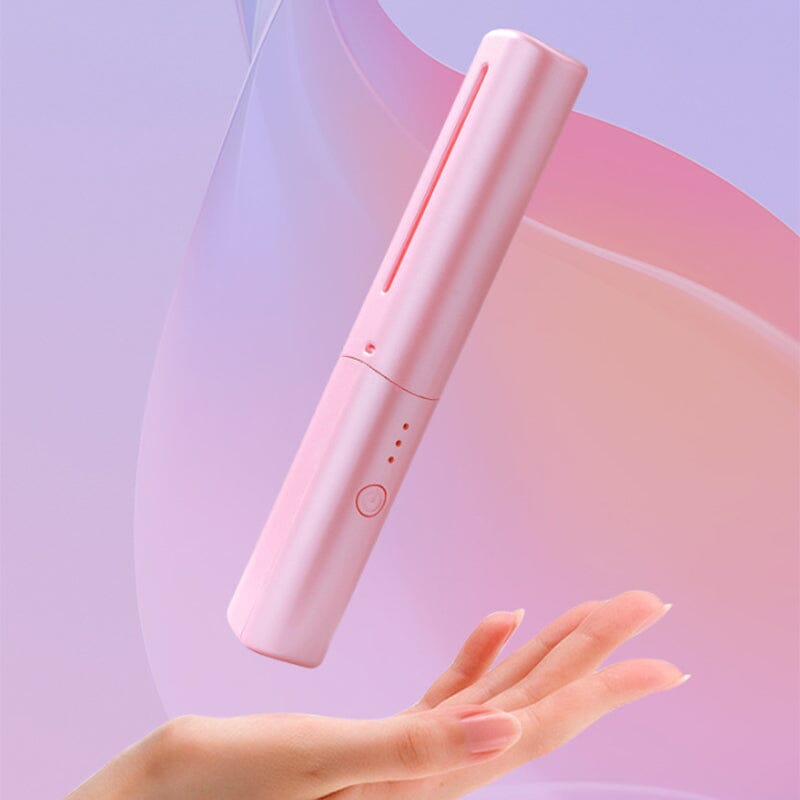 Mini Rechargeable Hair Straightener with Built-in Comb