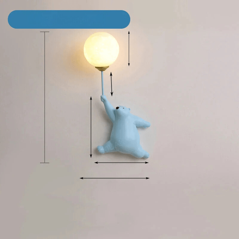 3D Moon Cartoon Wall Light for Kids