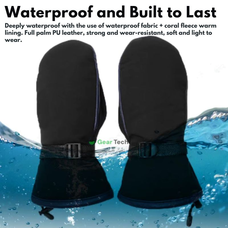 USB Rechargeable Waterproof Heated Mittens with Double-Sided Heating