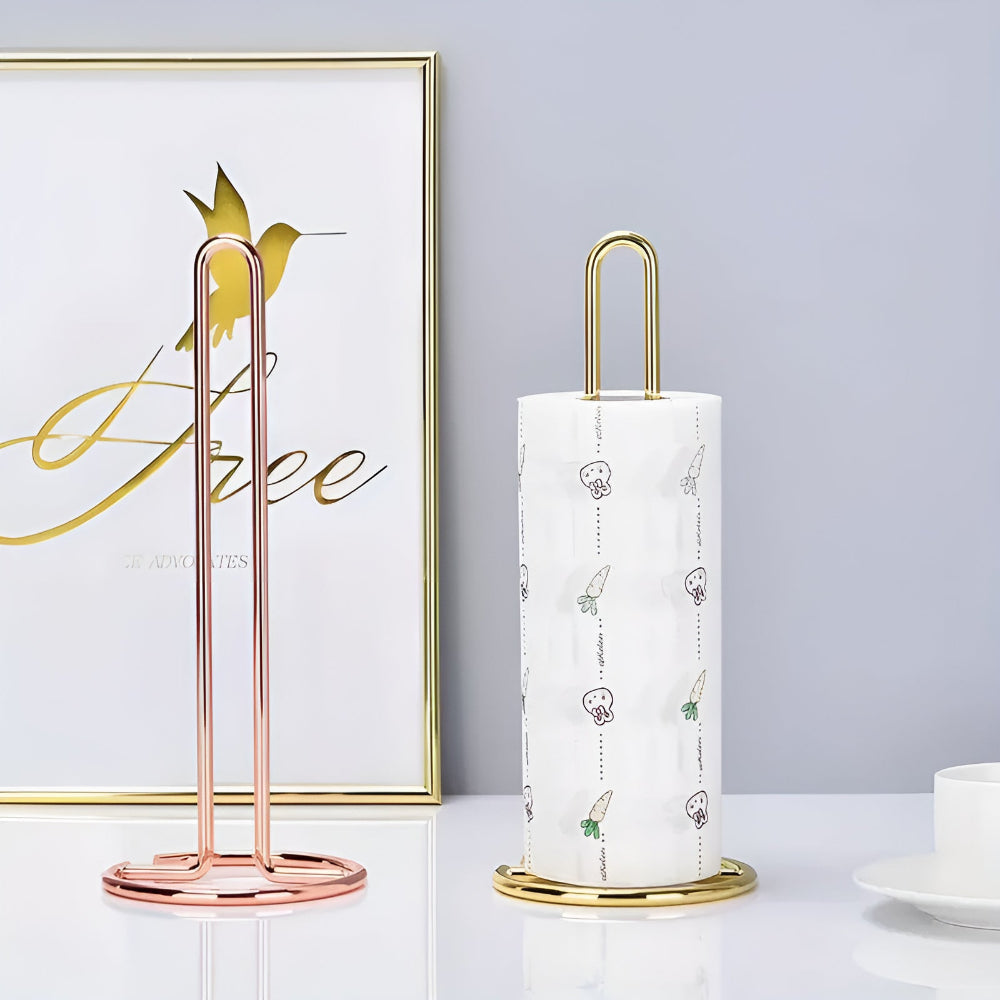 Modern Iron Tissue Roll Holder for Easy One-Handed Use