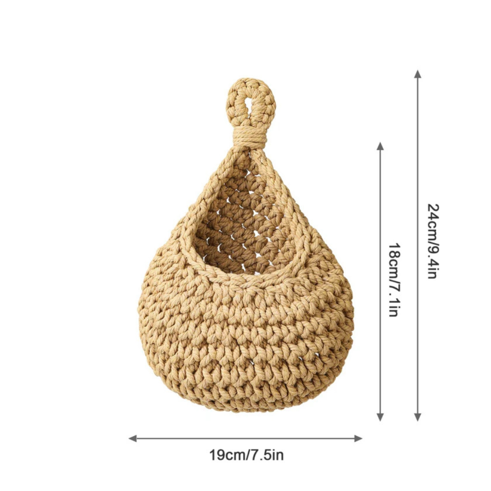 Handwoven Eco-Friendly Boho Hanging Basket
