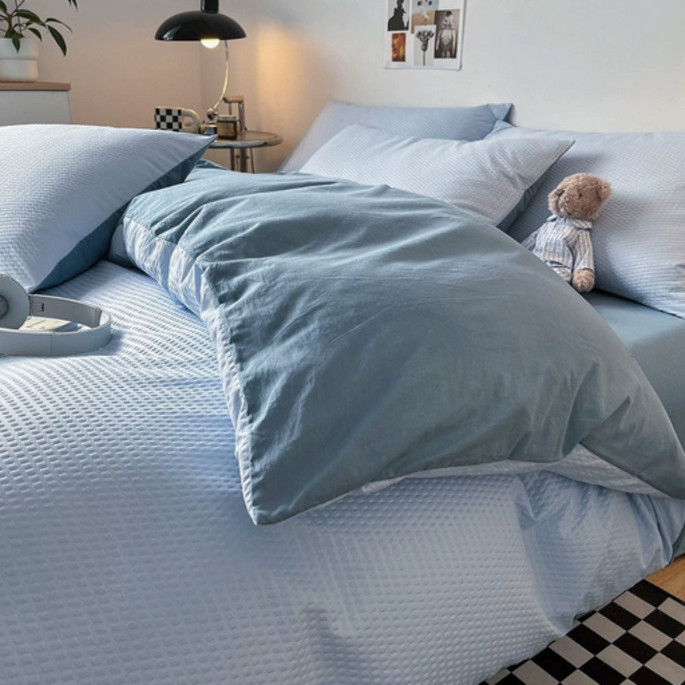 Ultra-Soft Waffle Duvet Cover Set with Pillowcases