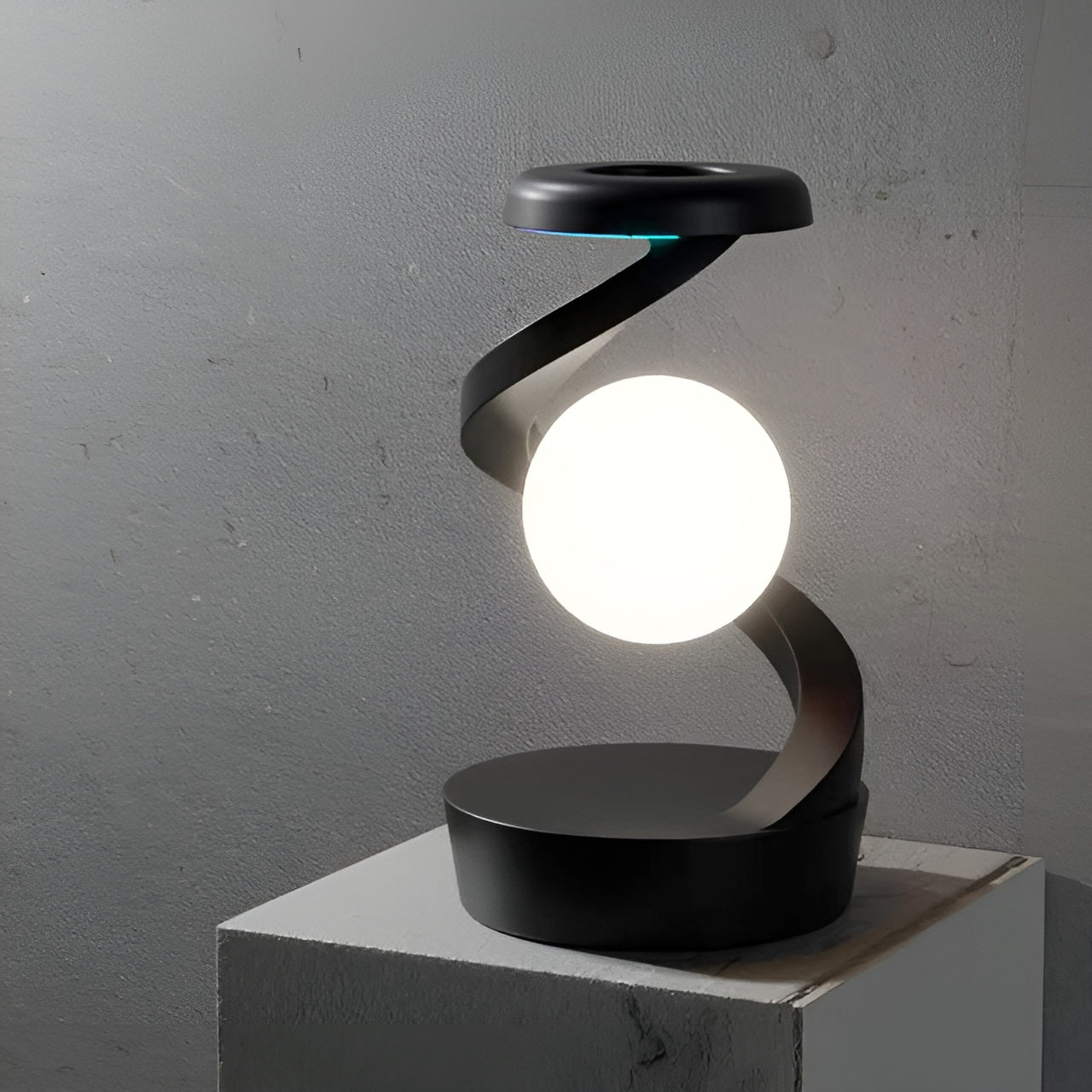 Rotating Floating Table Lamp with Wireless Charger