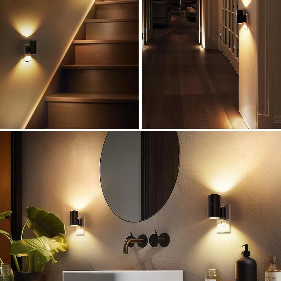 Dimmable Plug-In LED Night Light with Sensor 3000K Warm Glow
