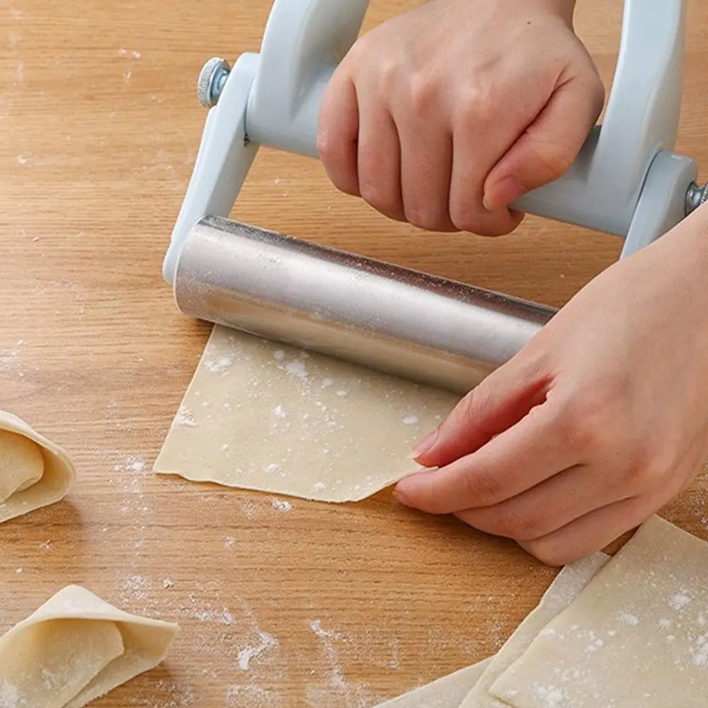 Stainless Steel Adjustable Handheld Rolling Pin with Ergonomic Grip