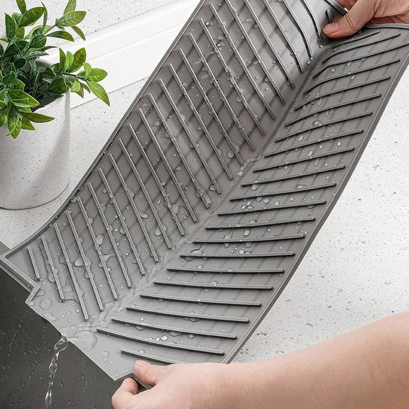 Silicone Dish Drying Mat with Drainage System