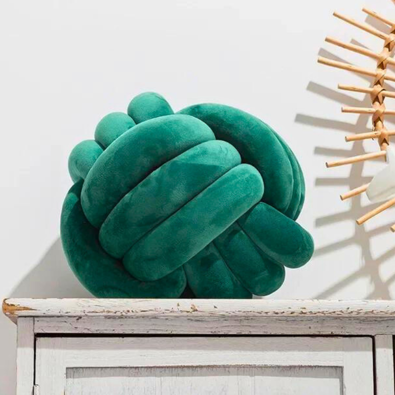 Scandinavian Velvet Knot Cushion with Plush Filling