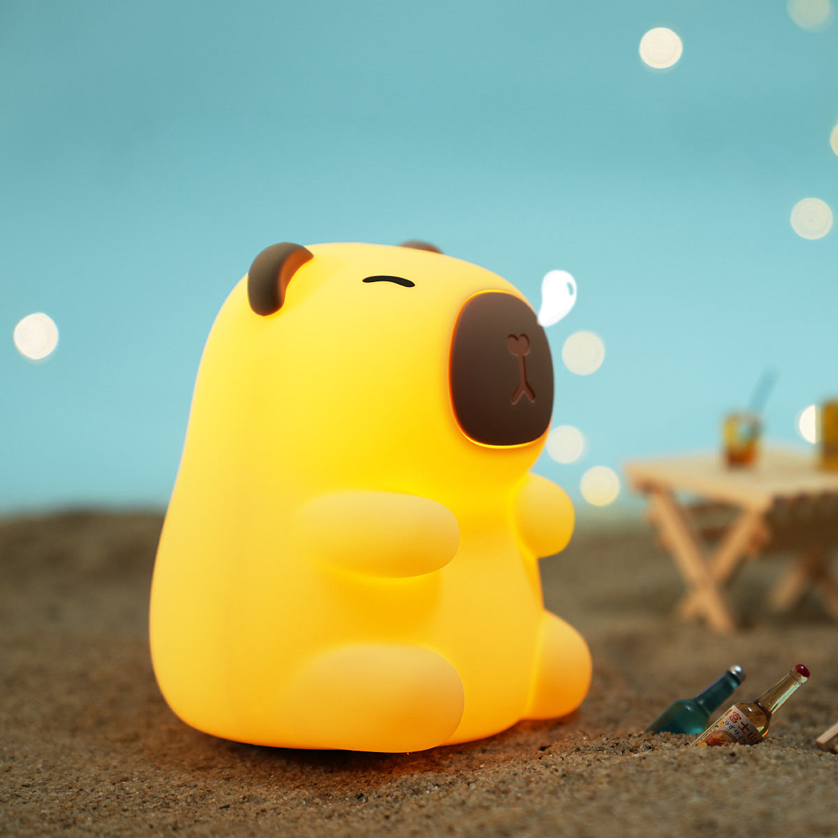 Adorable Capybara Night Light with Touch Control and Timer
