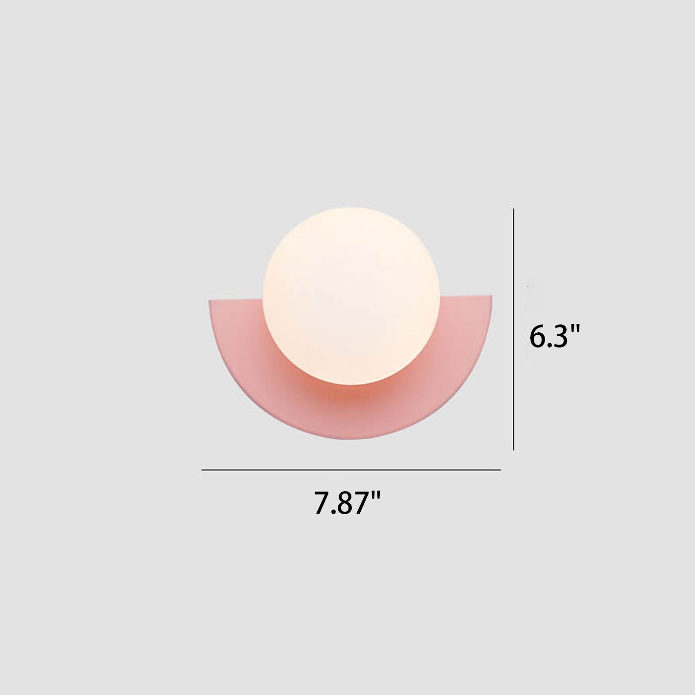 Modern Minimalist Glass Globe Wall Sconce with Semi-Circle Base