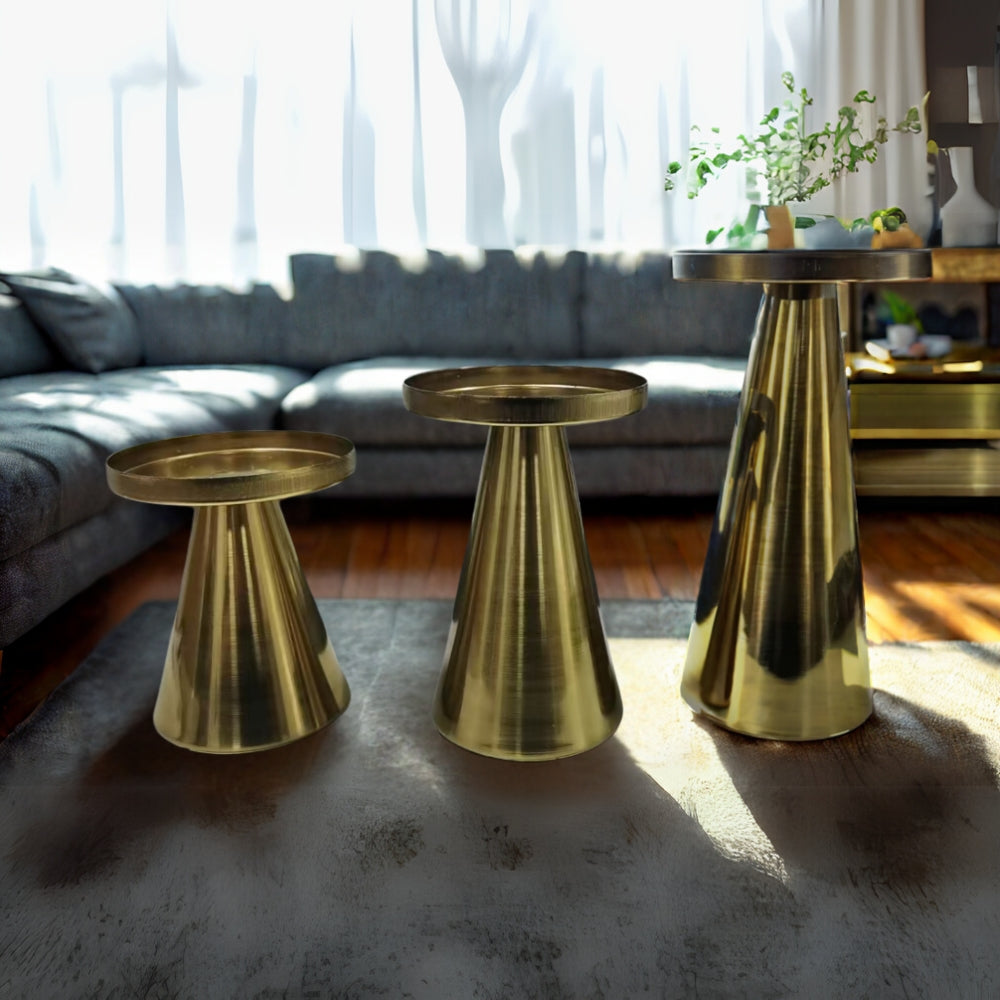 Handcrafted Brass Candle Holders Set of 3