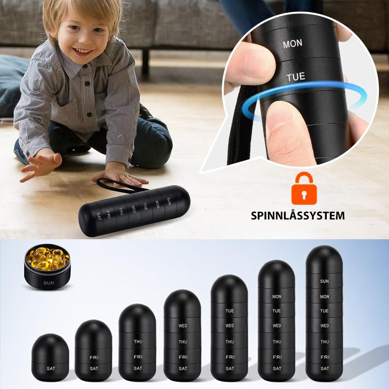 7-Day Aluminum Portable Pill Organizer with Waterproof Design