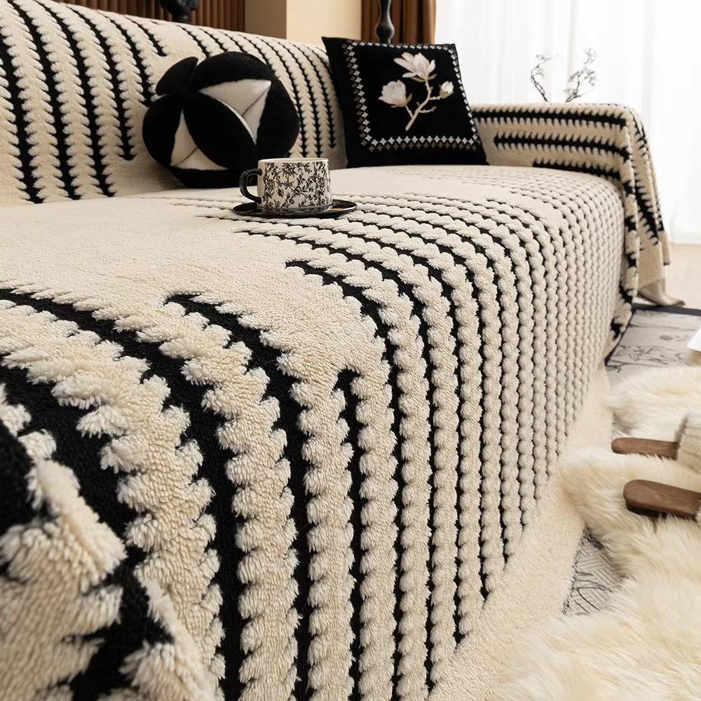 Plush Tufted Sofa Cover with Non-Slip Backing