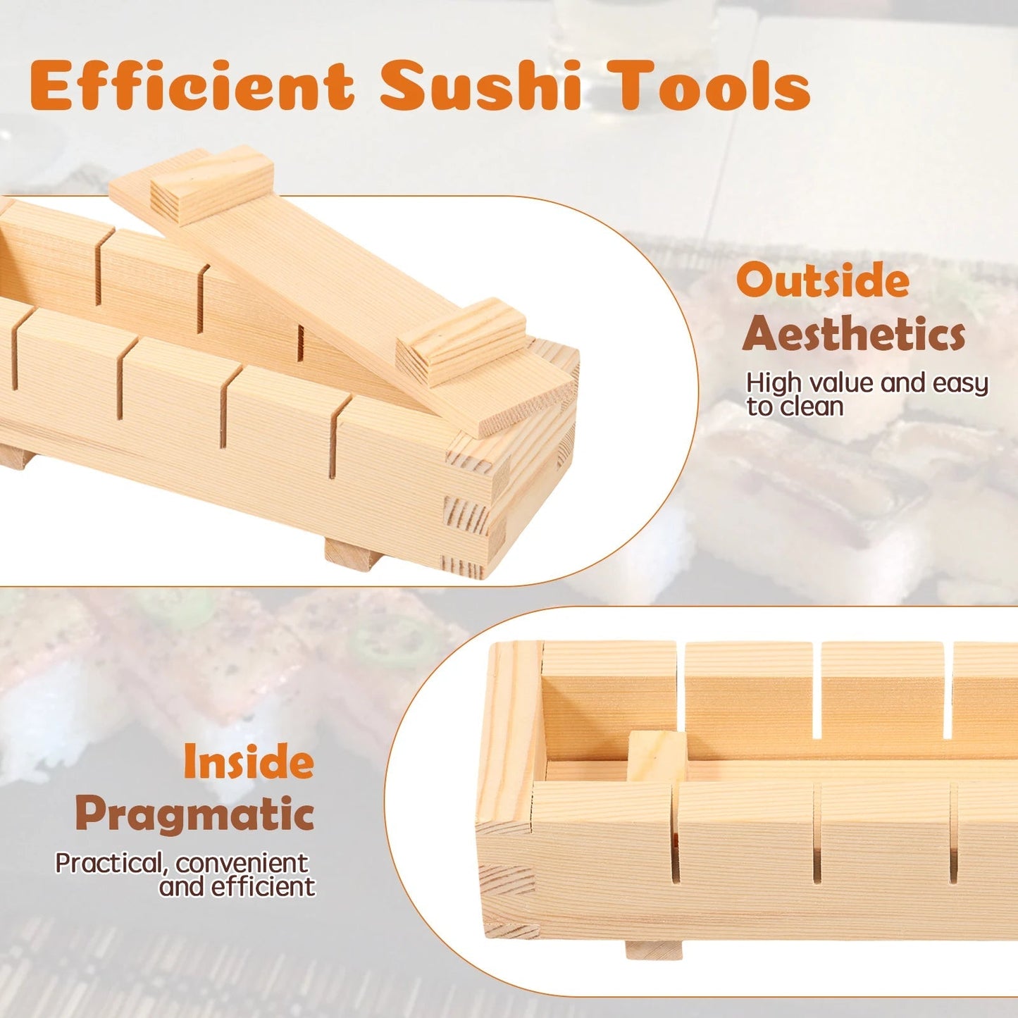 Handcrafted Wooden Sushi Maker Press Mold for Perfect Rolls