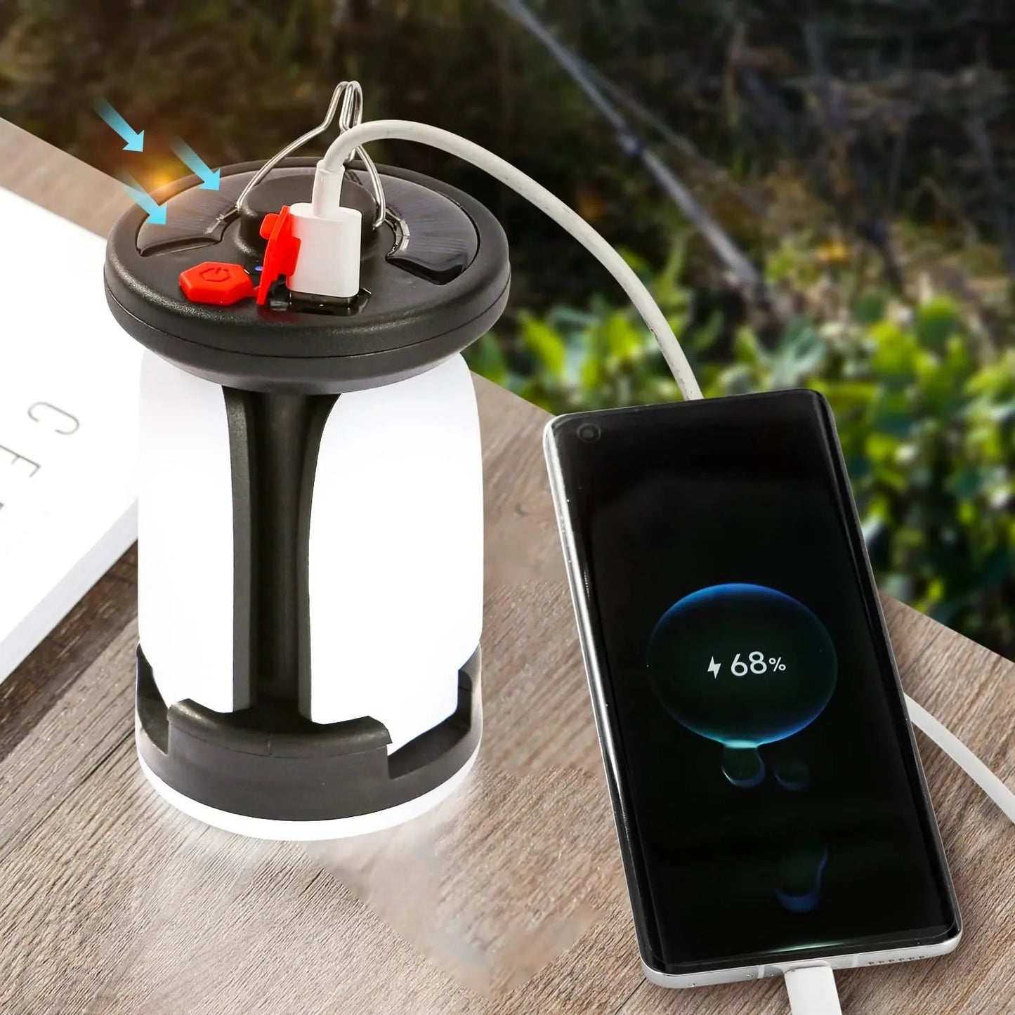 Solar USB Rechargeable Folding Leaf Camping Lantern